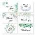 Fresh Style Thank You Card Leaf Pattern UV Printing  Customized